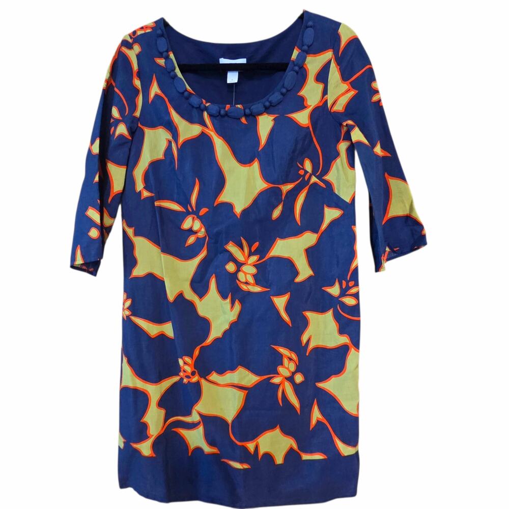 NWT Ann Taylor Loft Shift Dress, Beaded Neckline, Tropical Floral Print, Size 4